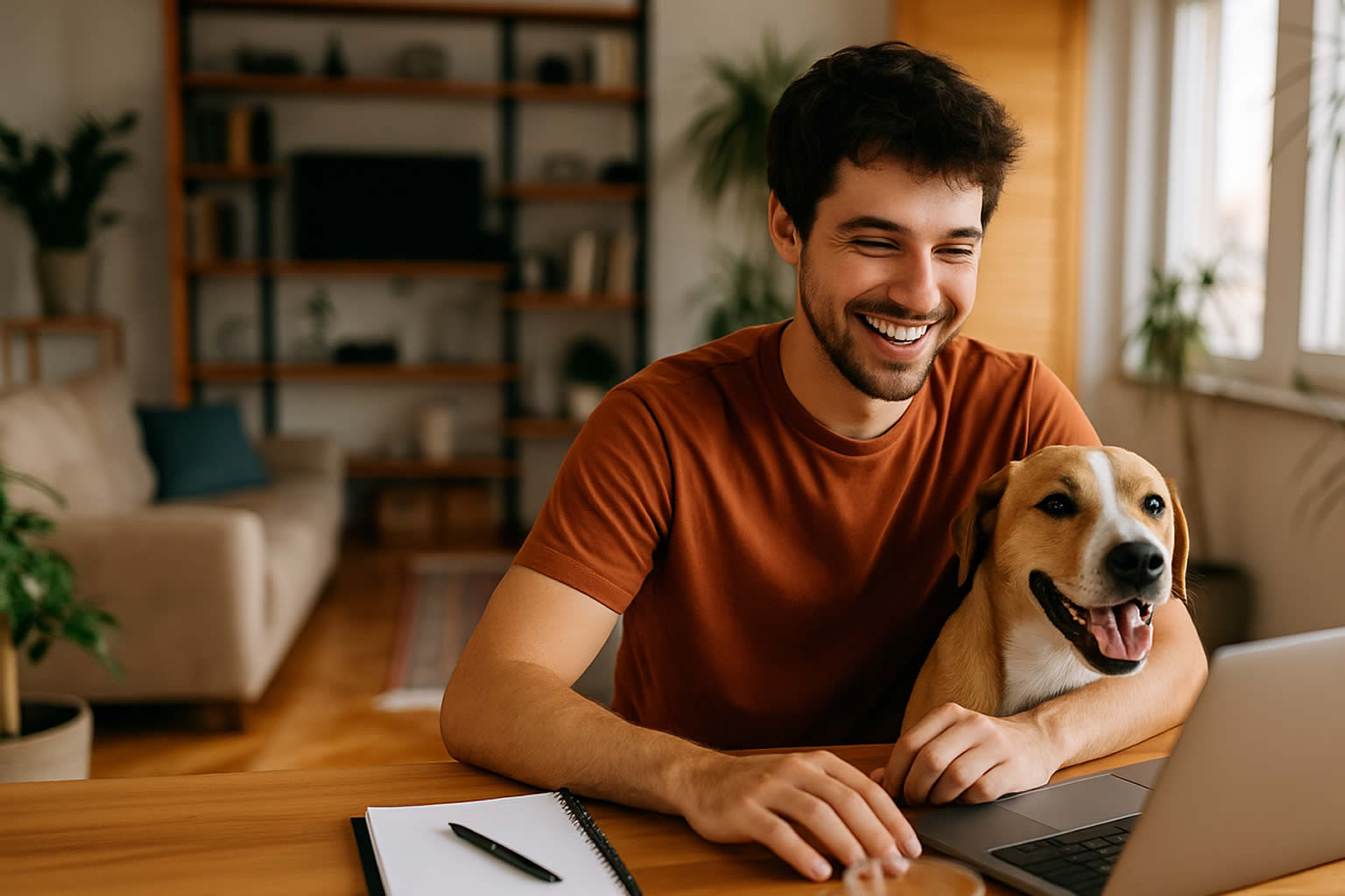 working with a dog